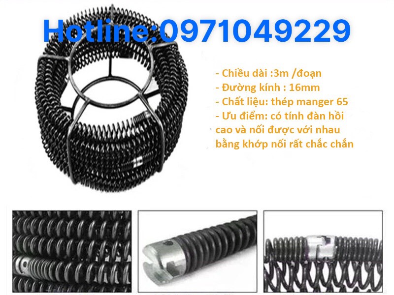 Dây Thông Tắc Cống Phi 16 Dung Tay Quay - dài 21m