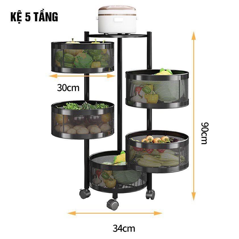 Kệ nhà bếp đa năng thông minh có bánh xe cao cấp