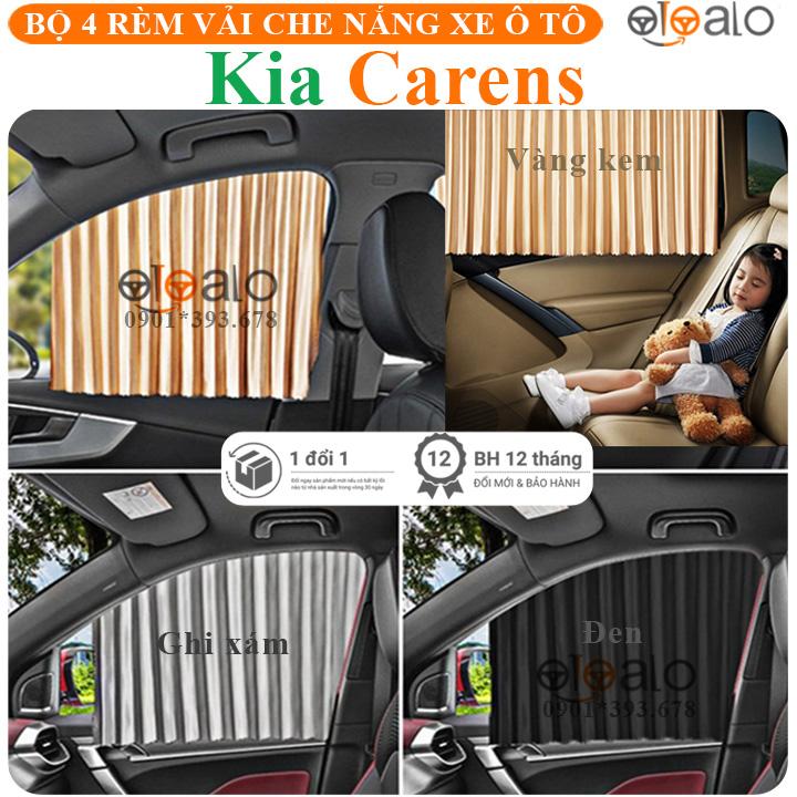 Rèm vải che nắng cửa kính xe Kia Carens vải lụa gắn nam châm keo 3M RVCK