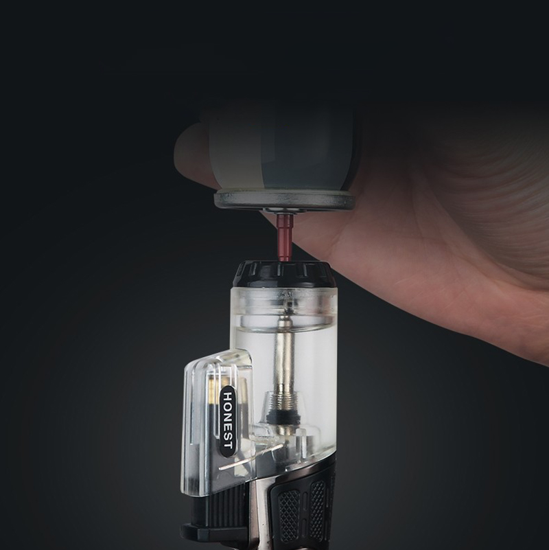 Vỏ Hột Quẹt Bật Lửa Gas Honest BCZ-777 Khò 3 Tia Cực Mạnh, Nhìn Thấy Lượng Gas - Nhiều Màu