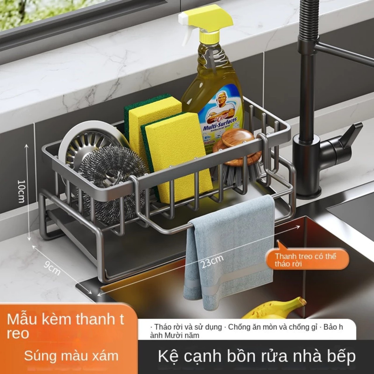 Kệ Để Đồ Rửa Chén Bát Cao Cấp Thép Carbon Dày Dặn Phủ Sơn Tĩnh Điện Chống Rỉ Sét, Chắc Chắn Có Giá Nghiêng Thoát Nước - HÀNG CHÍNH HÃNG MINIIN