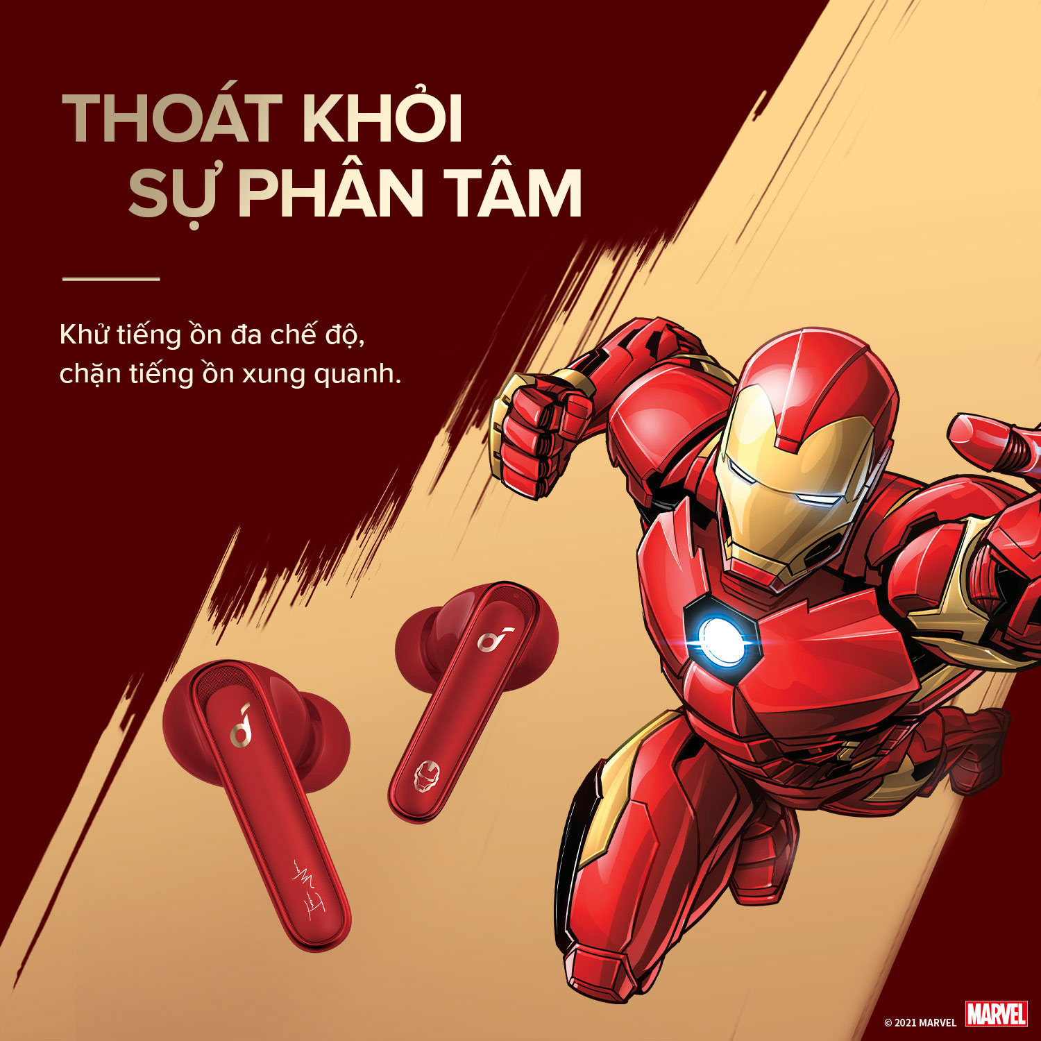 Tai nghe không dây SOUNDCORE (by Anker) Life P3 Marvel Edition, chống ồn chủ động ANC, chống nước IPX5, thời gian dùng 35 giờ, sạc nhanh 10p nghe 2 tiếng, 6 micro thu âm hỗ trợ giảm nhiễu ồn môi trường - A3939H