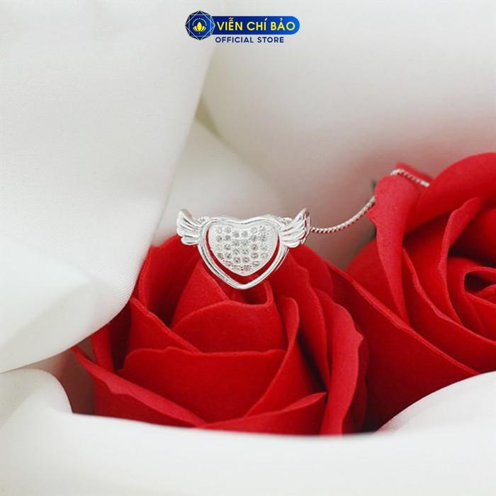 Dây chuyền bạc nữ hình trái tim cánh thiên thần chất liệu bạc s925 thời trang phụ kiện trang sức nữ Viễn Chí Bảo D400278