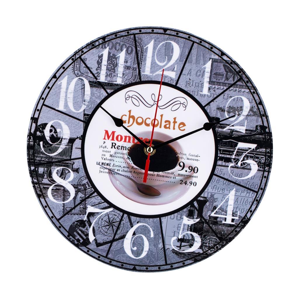 Vintage Style Round Wall Clock Retro Wall Decor for Living Room Bedroom