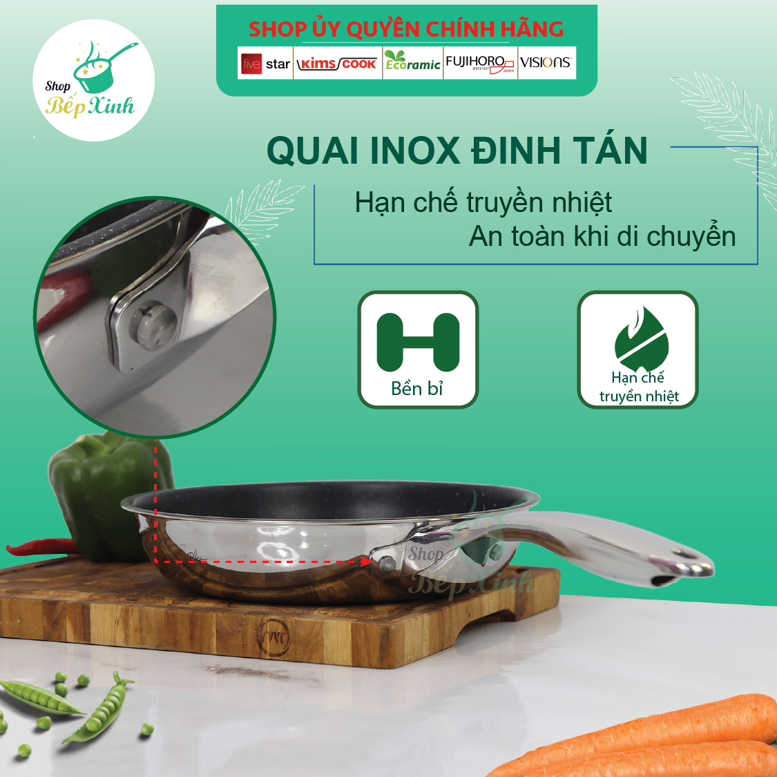 Bộ nồi 3 lớp đáy liền inox 304 bếp từ cao cấp Fivestar Plus nắp inox tặng 1 chảo chống dính vân đá  Fivestar 22cm