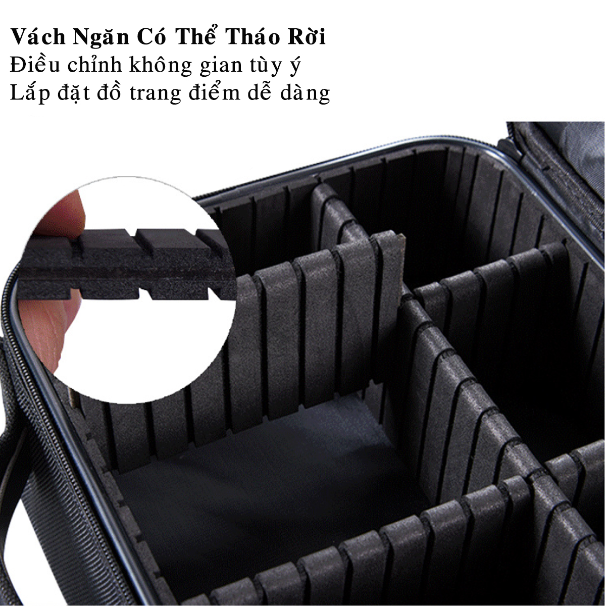 Túi Đựng Đồ Phụ Kiện Trang Điểm Mini Cao Cấp Bọc Vải Chọn Màu Kích Thước 25 x 10 x 21Cm - Cốp Đựng Phụ Kiện Trang Điểm Chính Hãng Amalife