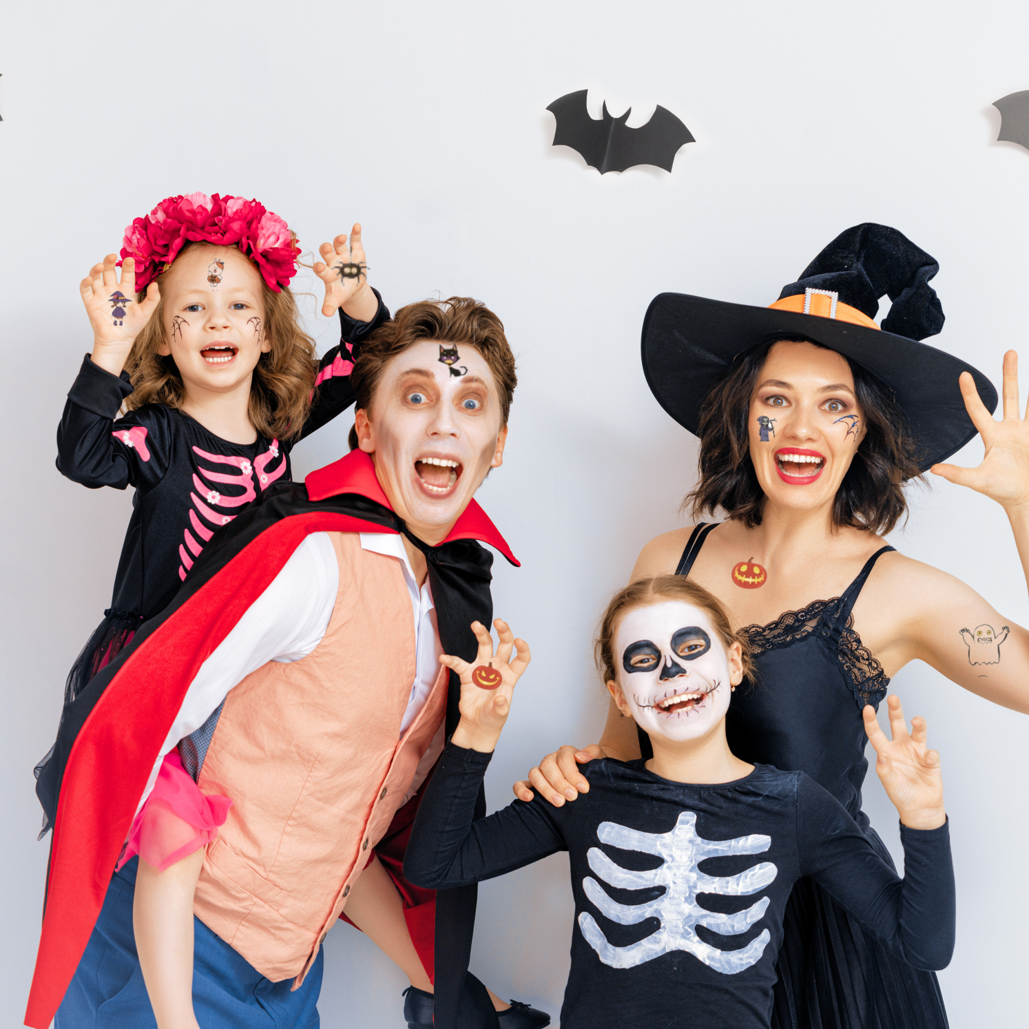 Hình Xăm Miếng Dán Halloween Bí Ngô, Phù Thủy, Bát Kẹo Ma, Dơi Thỏ Mèo Hình Dán Cho Lễ Hội Hoá Trang