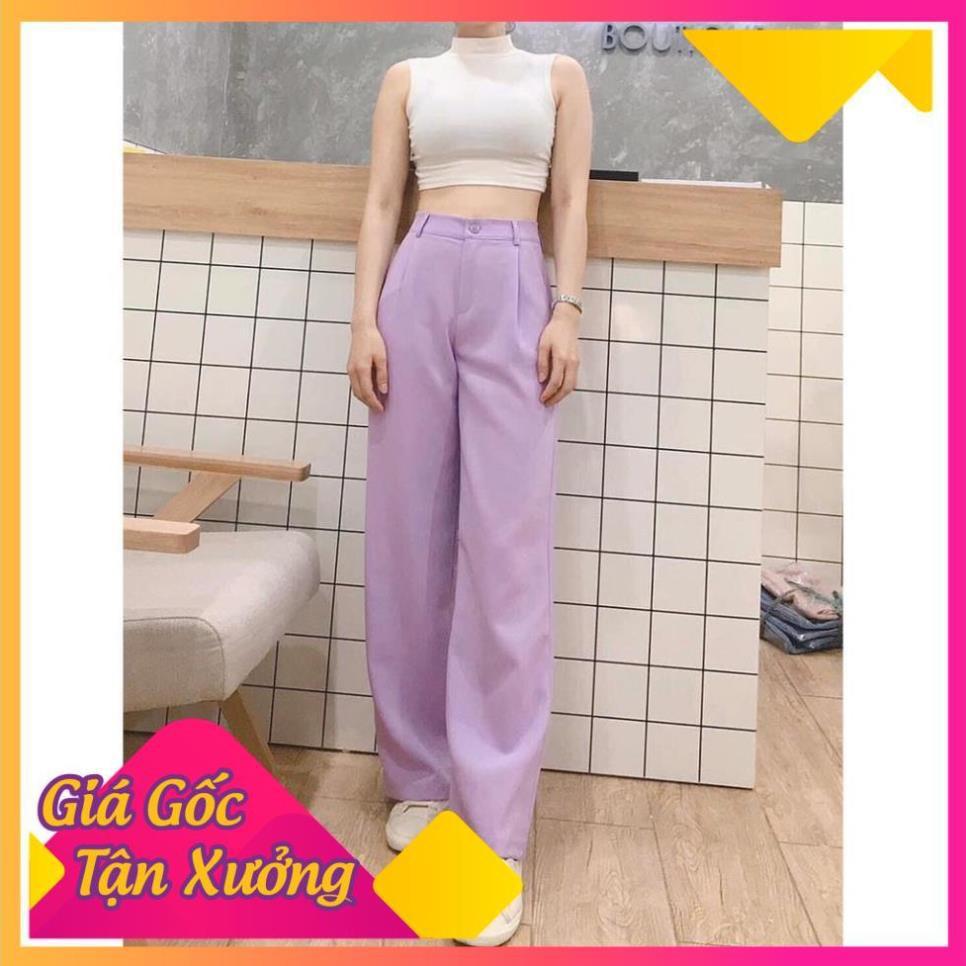 QUẦN ỐNG RỘNG DÁNG DÀI MÀU TÍM PHONG CÁCH HÀN QUỐC DÀI 100CM 935