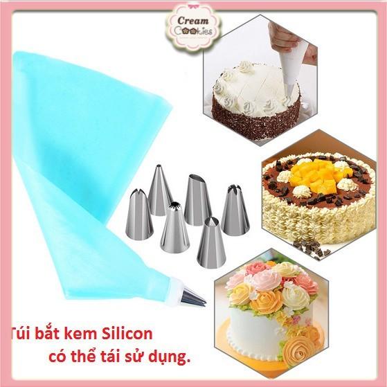 ✿✿✿Bộ 6 Đui Bắt Kem Gồm Chốt + Túi Silicon✿✿✿