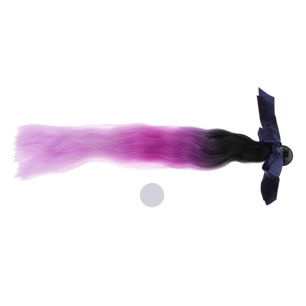 22 Inch 570mm Punk Style Gradient Ramp Hair Helmet Ponytail Motorcycle Motocross PC Helmet Wig