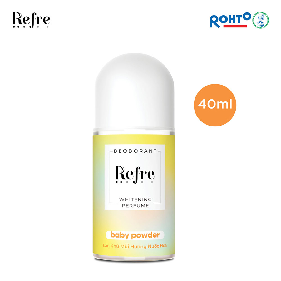 Lăn Khử Mùi Dưỡng Trắng Hương Nước Hoa Refre Whitening Baby Powder Hương Phấn Thơm