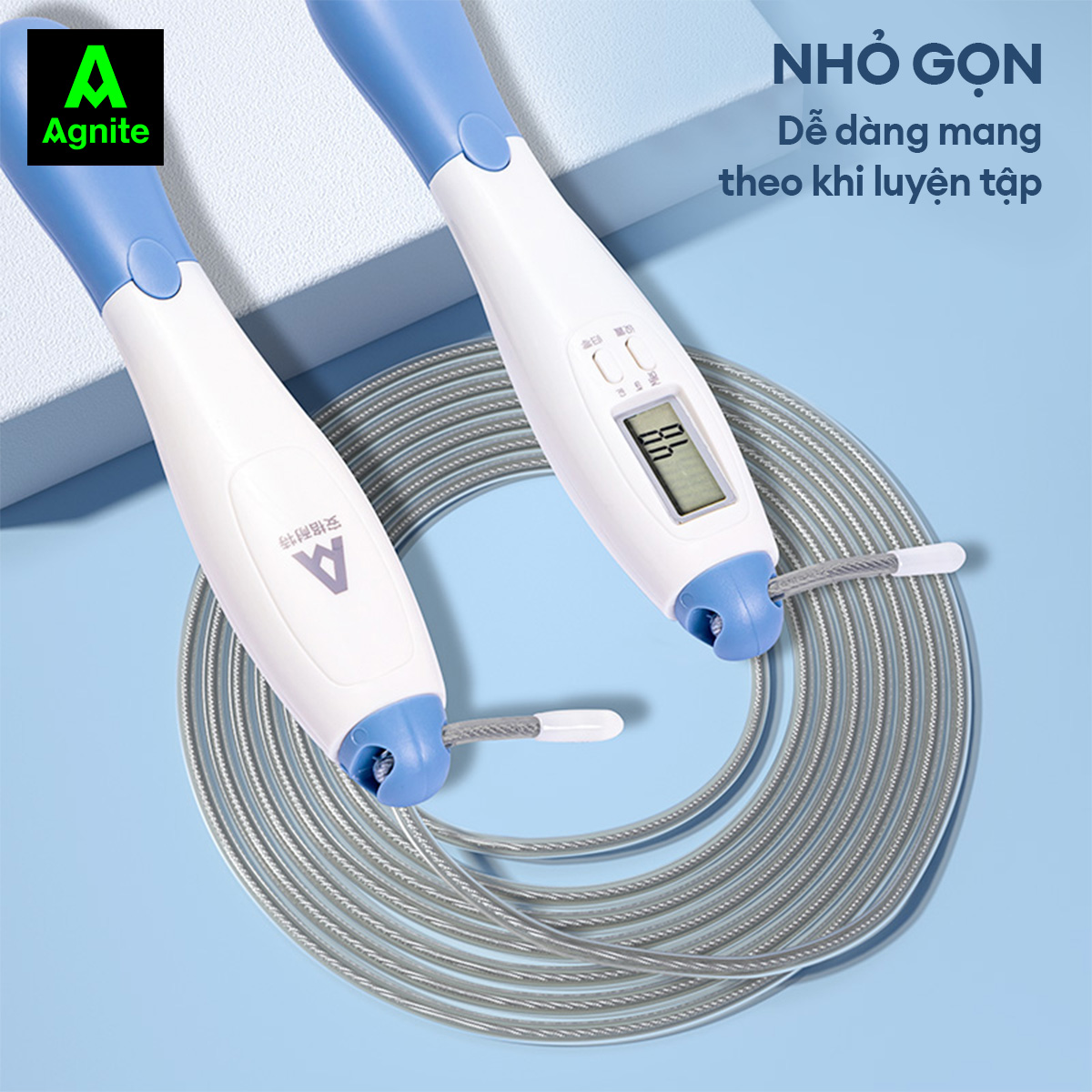[THIẾT KẾ MỚI] Dây nhảy đếm số điện tử Agnite tích hợp nhiều chế độ, nhỏ gọn, dễ dàng sử dụng để tập luyện tại nhà
