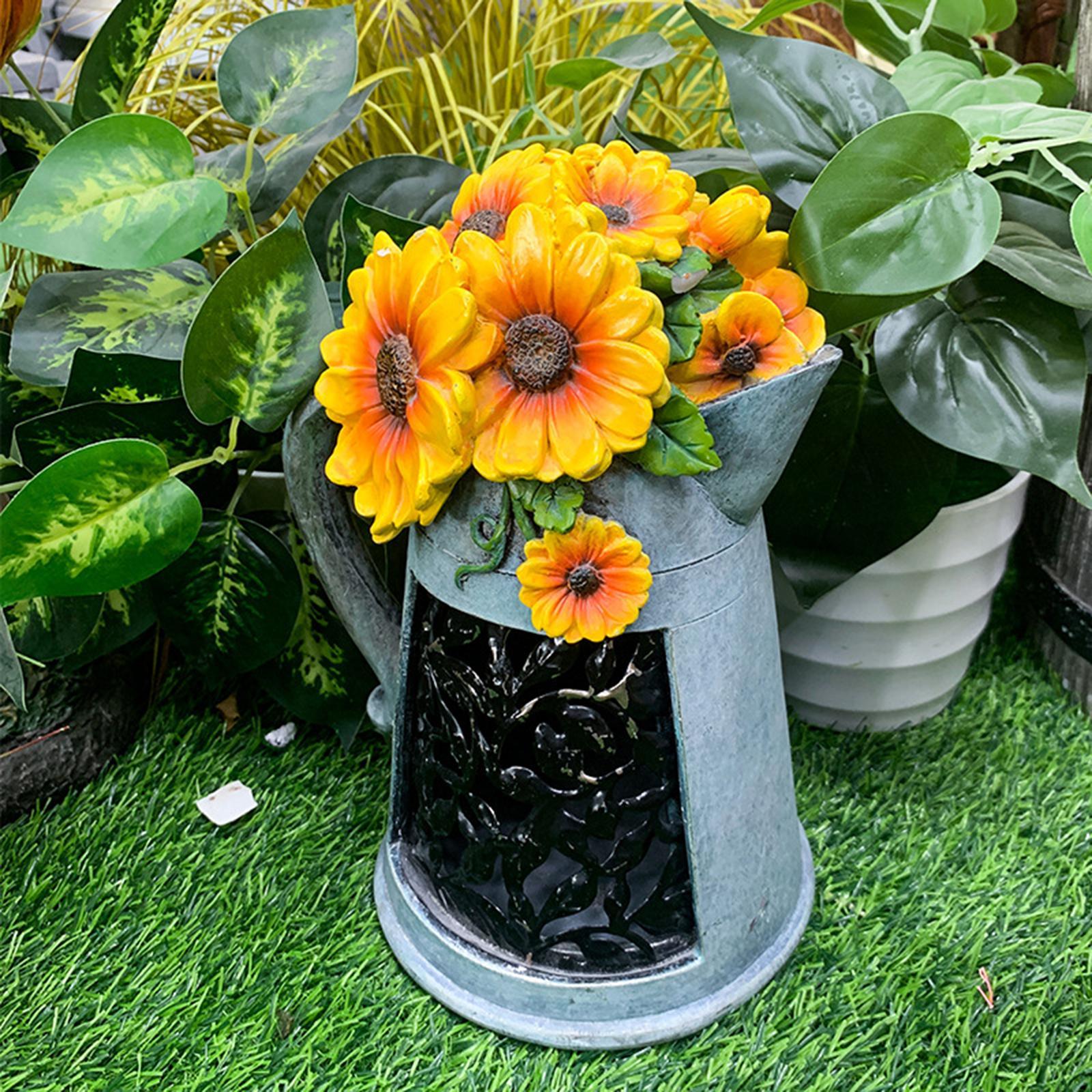 Solar Watering Can Lights Garden Statue Lights Resin Crafts for Lawn Decor