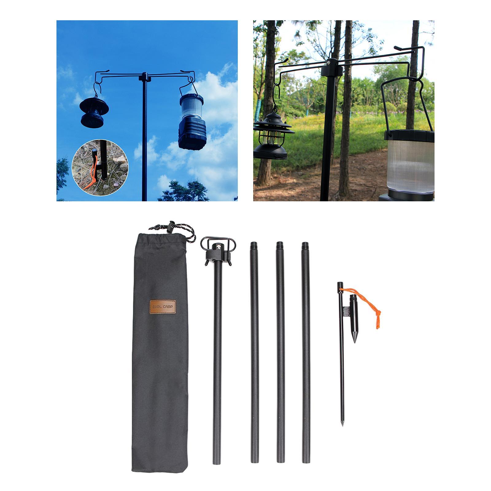 Camping Lantern Stand Foldable Aluminum Alloy Hanger for Picnic BBQ Camping