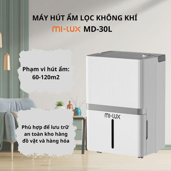 Máy Hút Ẩm Lọc Kiêm Không Khí Xiaomi Mi-Lux MD 20L Bảo Hành 24 Tháng Làm Sạch Khử Khuẩn - Hàng Chính Hãng