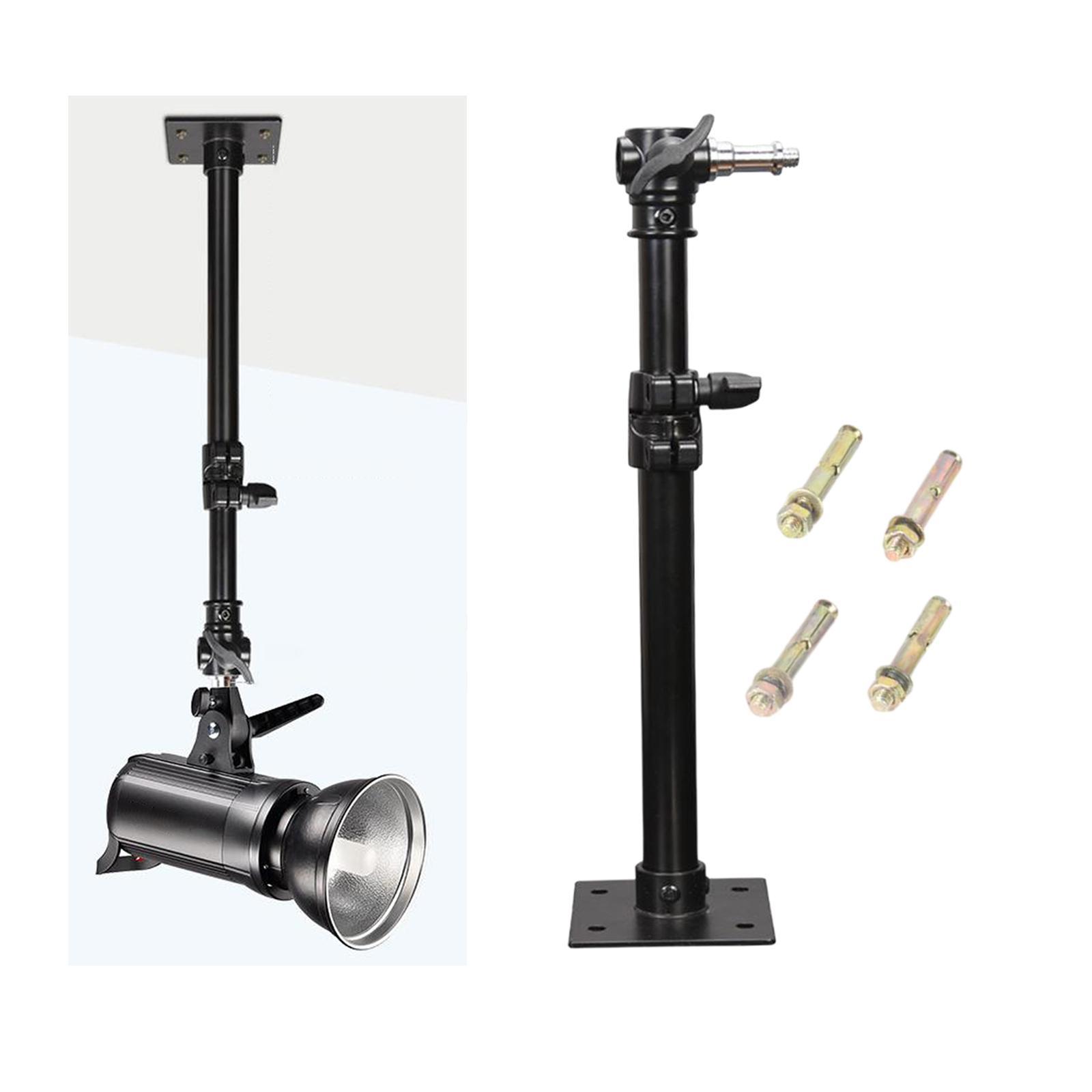 Camera Video Ceiling Light Stand with 1/4 3/8 Adapter 15"-26" for Strobe
