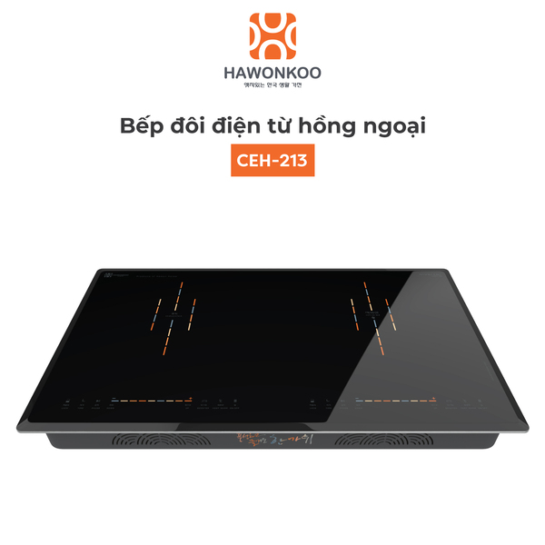 Bếp đôi điện từ hồng ngoại Hawonkoo CEH-213-IF | Công suất 4200W - INVENTER | Bảo hành 2 năm hàng chính hãng