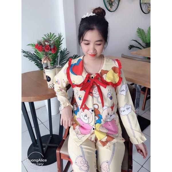 ️FREE SHIP️Đồ bộ tiểu thư tay dài, Đồ bộ tay dài mặc nhà