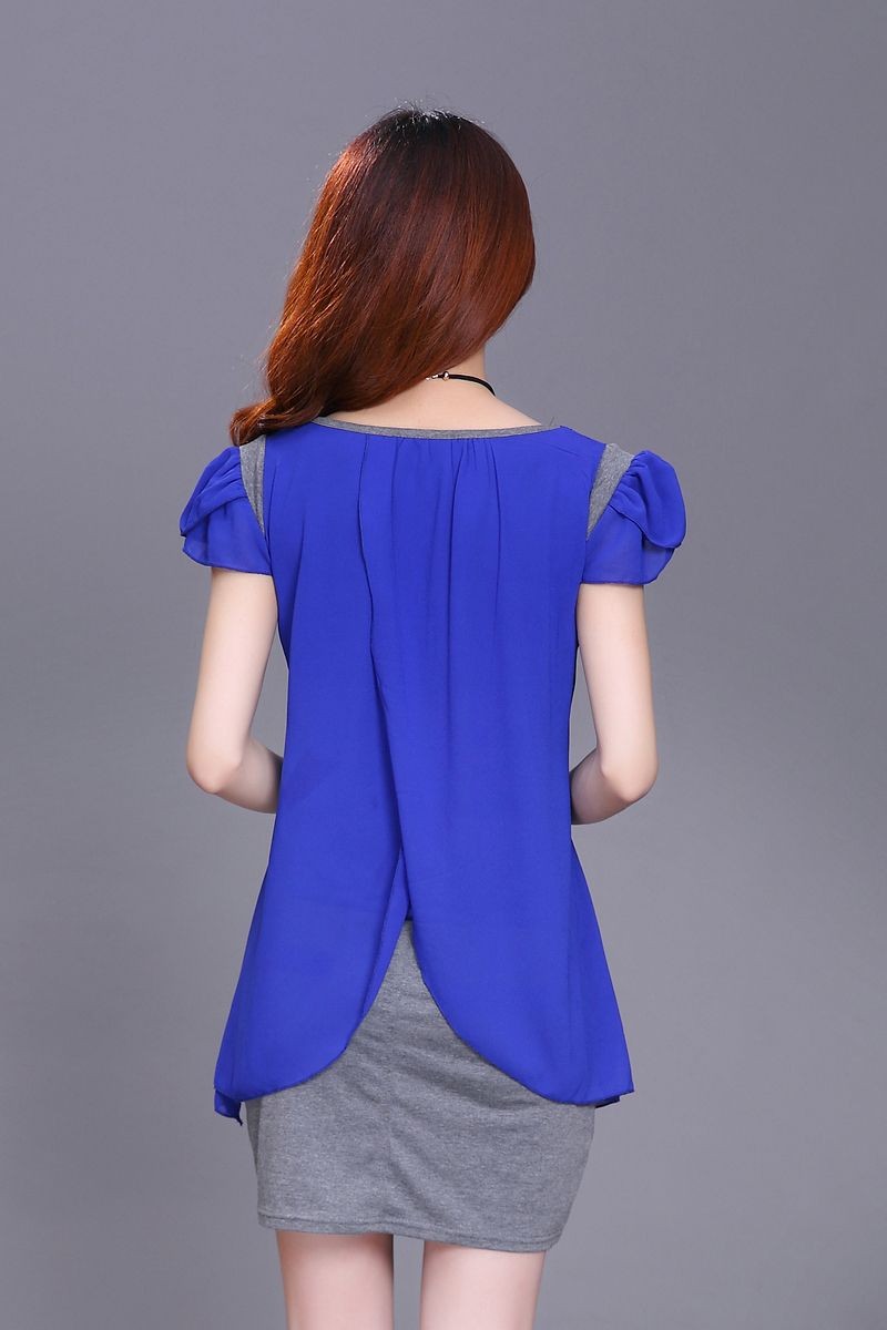 Đầm thun ngắn tay, váy nữ phối màu Haint Boutique Hb129