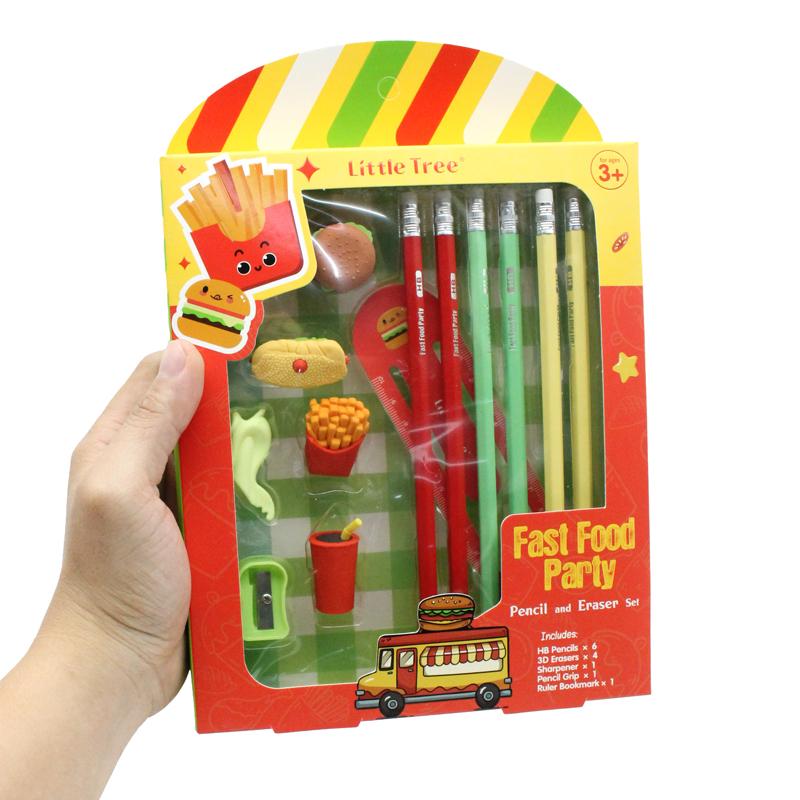 Bộ Dụng Cụ Học Tập Đồ Ăn Nhanh Fast Food Party - Little Tree GP8023-E (13 Chi Tiết)