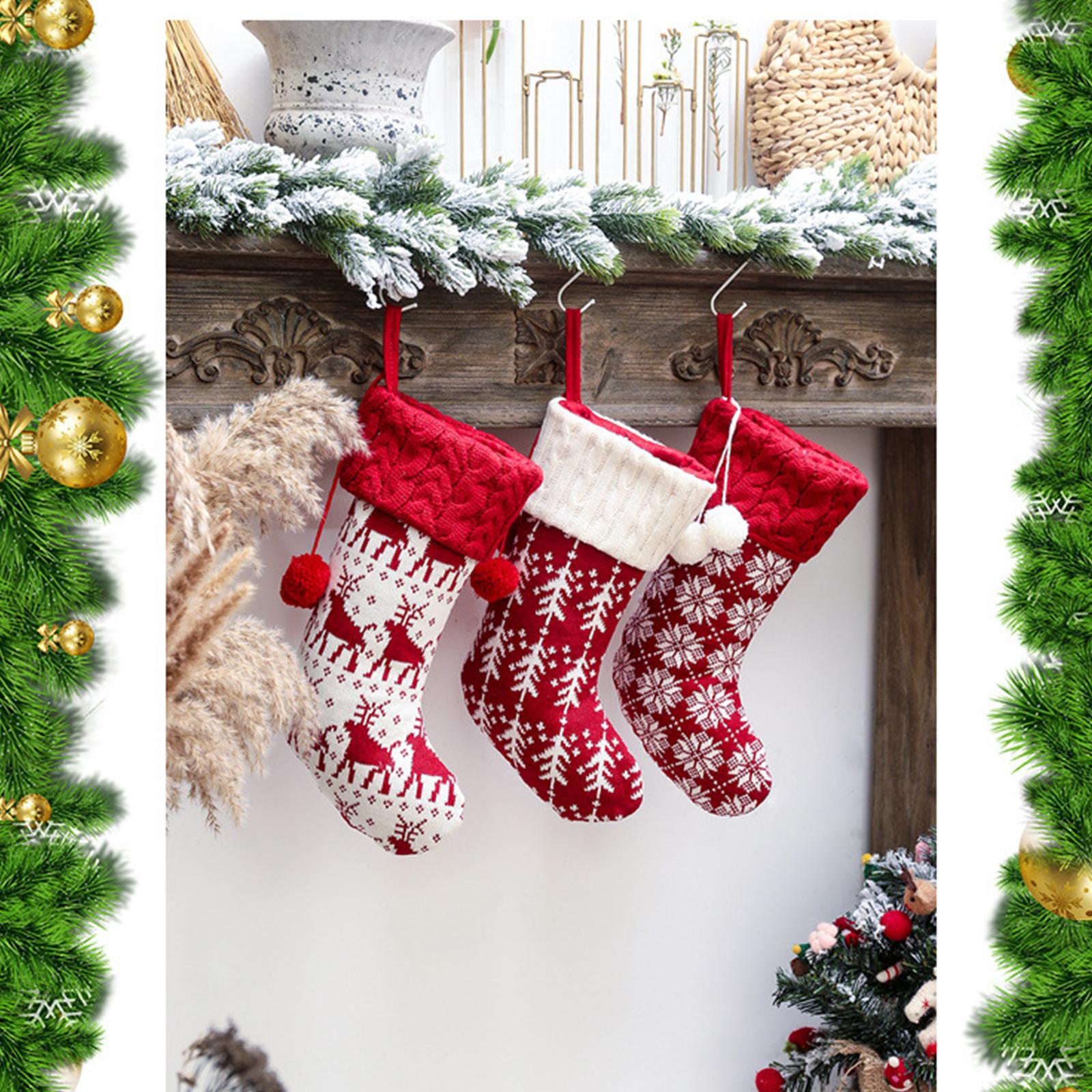 Vớ Treo Dệt Kim Cho Trang Trí Giáng Sinh Và Ngày Lễ Gia Đình Xmas