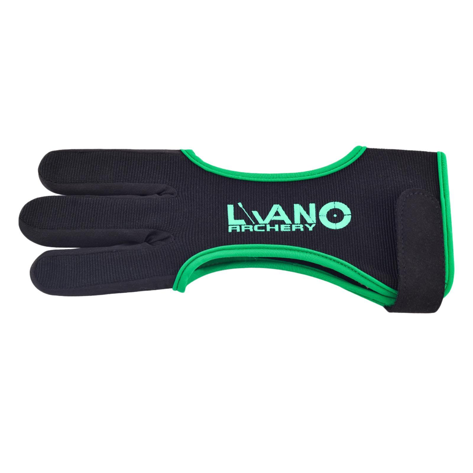 2 Piece Shooting Gloves 3 Finger Leather Gloves for Recurve Compound Black
