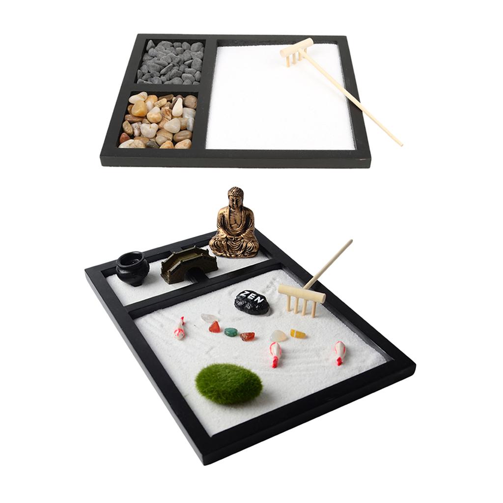 2pcs Sandbox Zen Sand Tray Crafts Housewarmin Gifts for Living Room Dektop