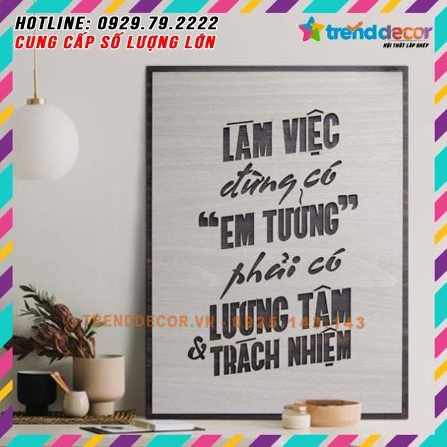 Tranh treo tường Gỗ trang trí phòng tạo động lực - Làm việc phải có lương tâm TRENDDECOR.VN