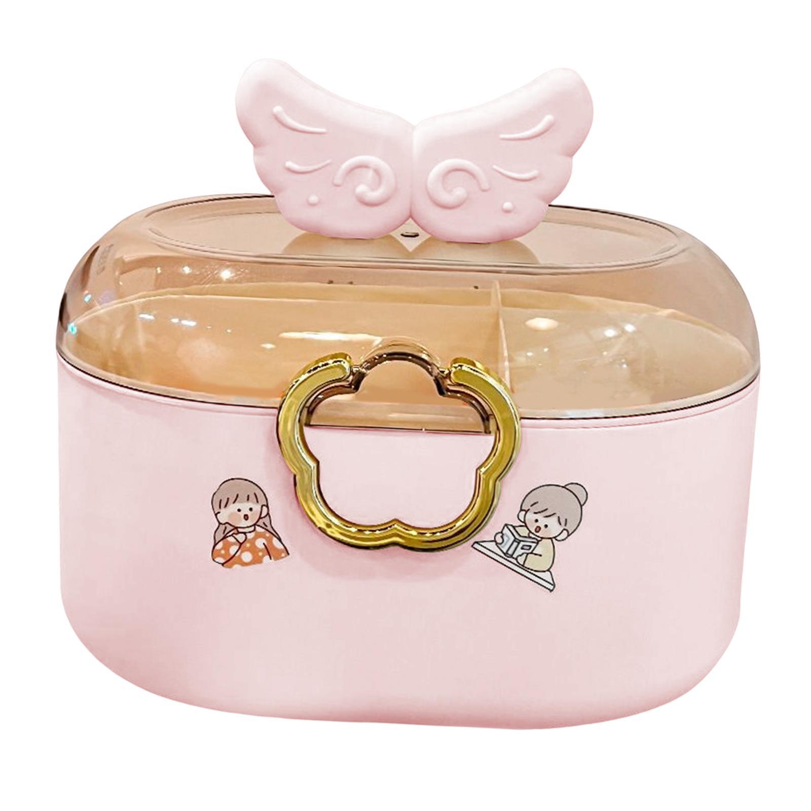 Hair Accessories Storage Box Container for Headband Earrings Hair Clips Pink
