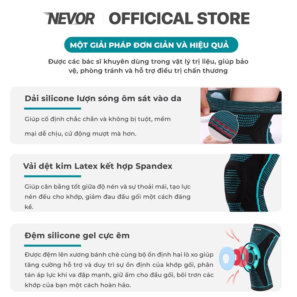 Bó gối thể thao Nevor BDG05 giảm đau, phòng tránh chấn thương dây chằng sử dụng cho gym, bóng đá, bóng rổ,..