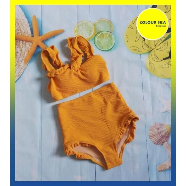 Bikini Vàng Cam 2 mảnh cạp cao (hàng quãng châu)