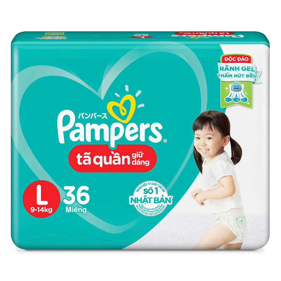 TÃ QUẦN PAMPERS L36 (9-14KG)