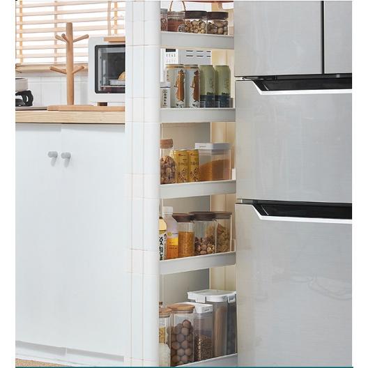 Kệ 4 tầng để đồ đa năng gắn tủ lạnh gắn máy giặt để nhà bếp tiện lợi đẹp mắt
