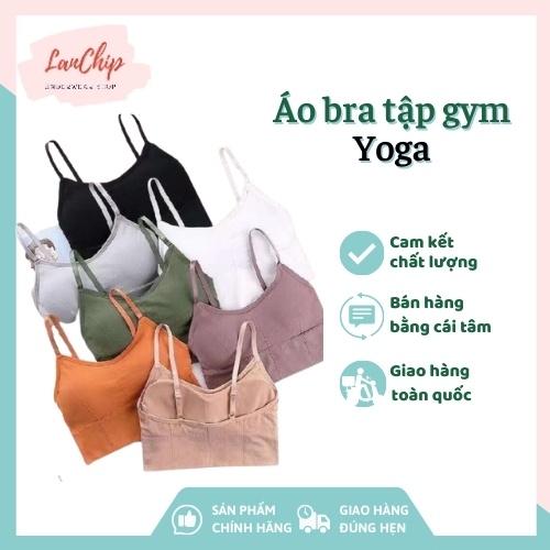 Áo bra tập gym yoya thể thao hở lưng không gọng, đệm chắc chắn thoải mái vận động free size dưới 55kg