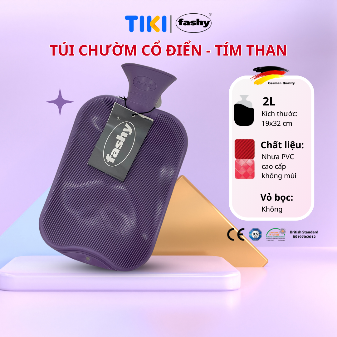 Túi Chườm Nóng Lạnh Nhập Khẩu 100 Từ Đức Thương Hiệu Fashy Dòng Cổ Điển, Tiêu Chuẩn Chất Lượng Châu Âu Giúp Giảm Các Cơn Đau Kỳ Kinh Nguyệt, Đau Đầu, ... Hạ Sốt Tự Nhiên, Phù Hợp Cho Người Lớn, Nhiều Màu Sắc - Tim Than