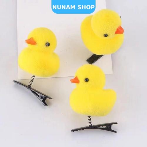 Kẹp tóc lò xo vịt vàng hoặc trái tim đáng yêu xinh xắn Nunam Shop