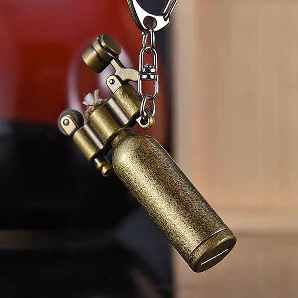 Vỏ hộp quẹt bật lửa xăng đá mini có móc treo khóa HY-739