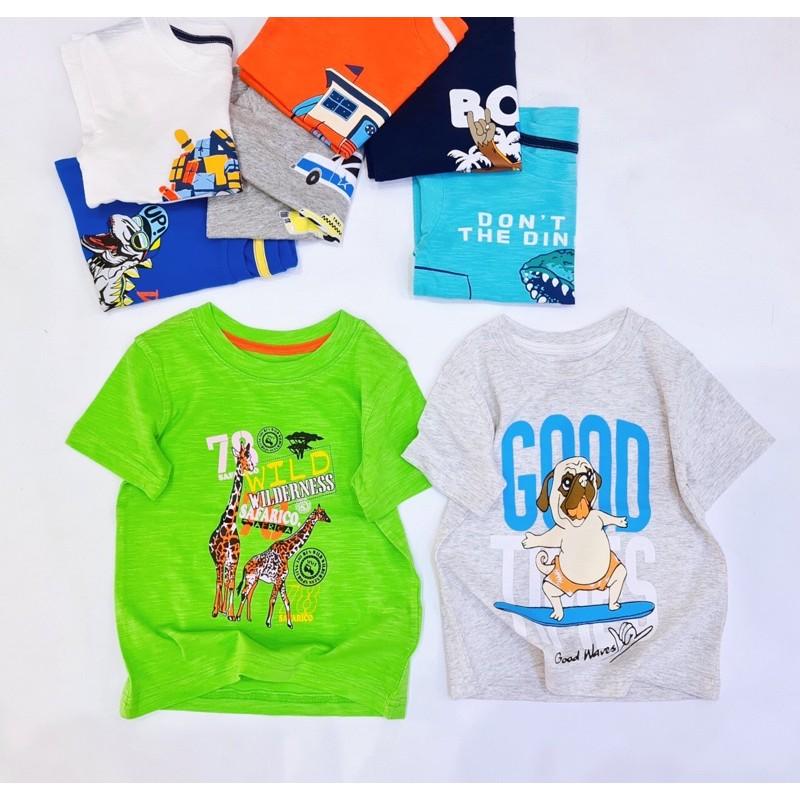 Áo phông ngắn tay cotton hàng Design xuất dư cho bé trai từ 1 tuổi đến 5 tuổi