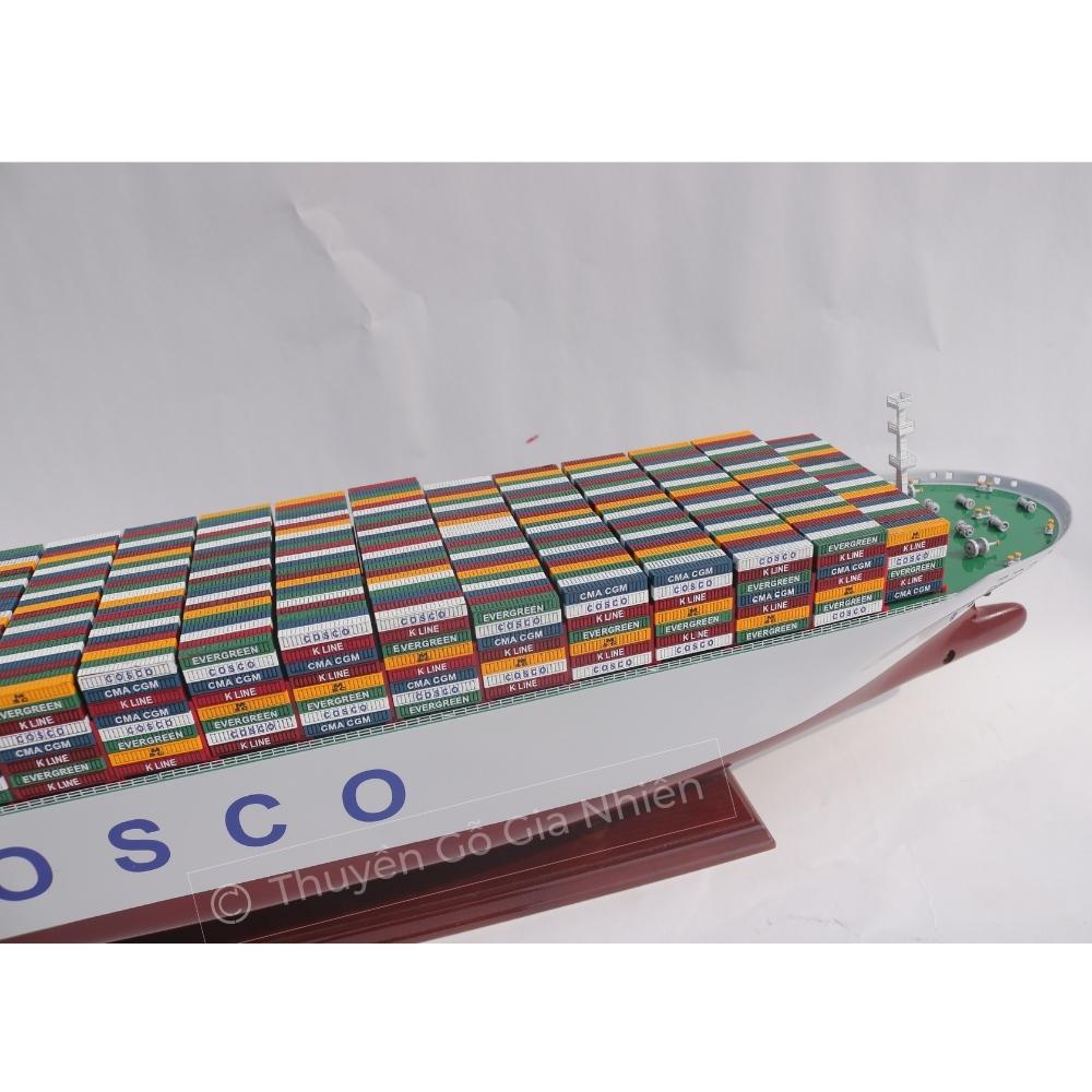 Mô Hình Thuyền Gỗ Trang Trí Phong Thủy Dạng Thuyền Thương Mại COSCO EUROPE SHIP Chính Hãng, Hàng Xuất Khẩu Chất Lượng Cao