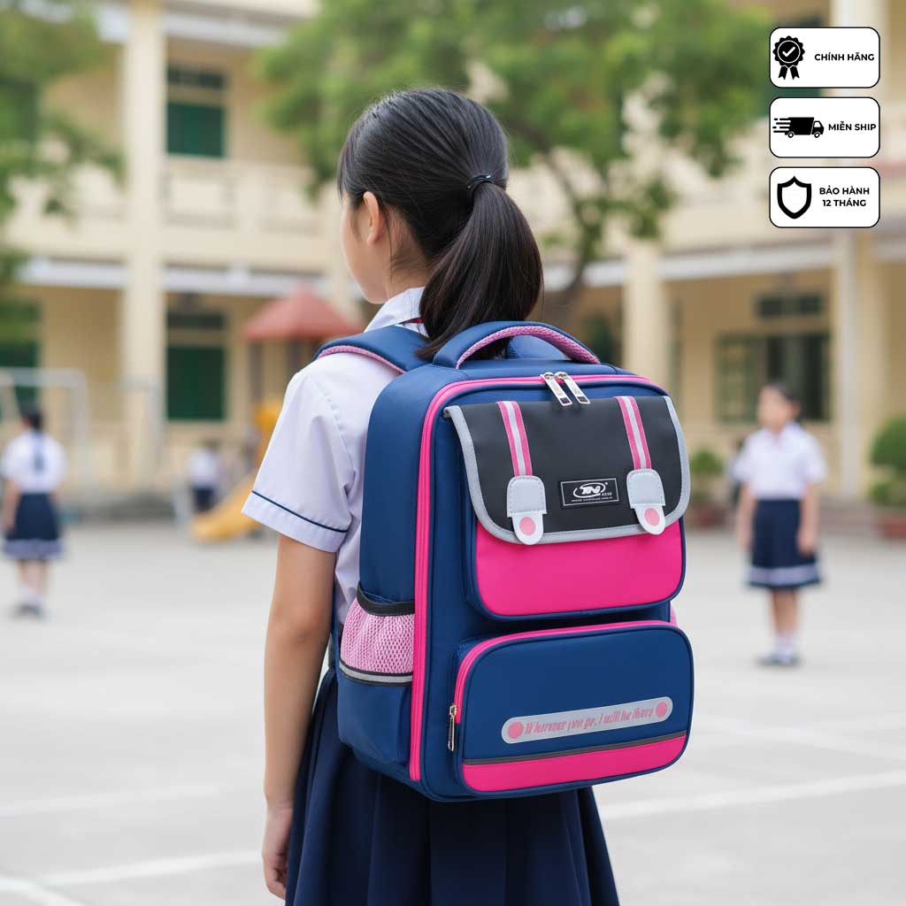 Balo học sinh nữ cao cấp chống thấm TNBags Smart Pink TN.B 3112, balo bé gái thời trang tiện dụng, thiết kế hiện đại bền đẹp!