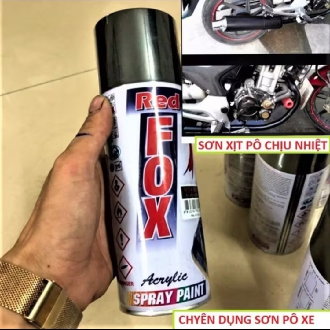 CHAI SƠN XỊT ỐNG XÃ XE MÁY ÔTÔ MẪU ĐEN NHÁM CHỐNG CHÁY TRANG TRÍ XE