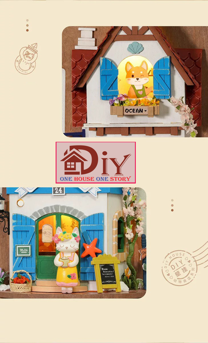 Mô hình Treo tường nhà búp bê Robotime | Island Dream Villa 3D DIY tự lắp ráp - Quà tặng sinh nhật giáng sinh trang trí nhà cửa