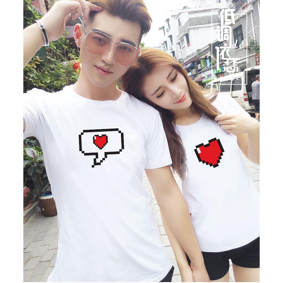 Áo Thun Đôi In Xu Hướng Hè Hình Trái Tim ATN3283