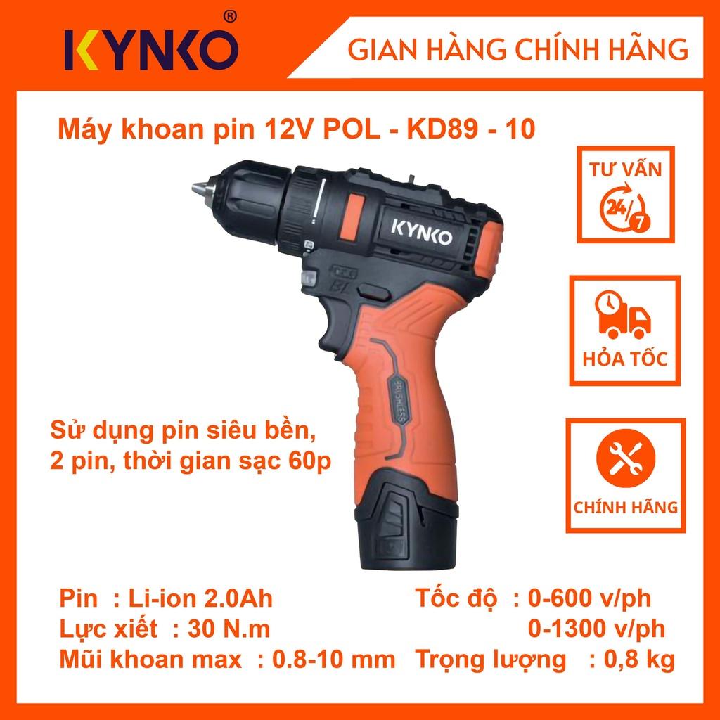 Máy khoan pin cầm tay chính hãng Kynko 12V POL-KD89-10 siêu bền