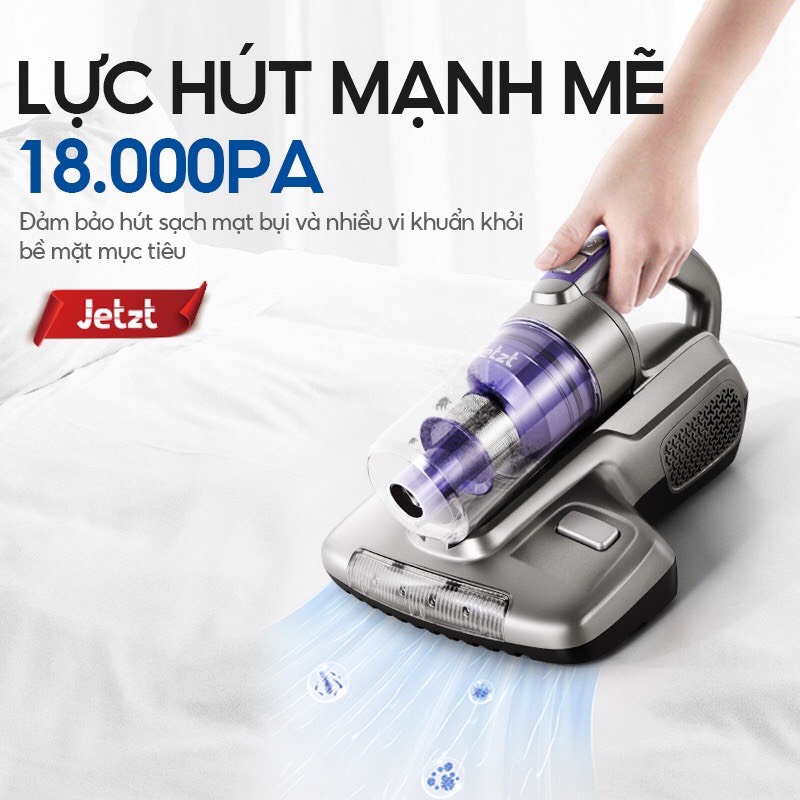 Máy Hút Bụi Giường Nệm Diệt Khuẩn UV Thế Hệ Mới JETZT J7 - Lực Hút Cực Mạnh - Diệt Khuẩn 4 Cấp - Cảm Biến Thông Minh