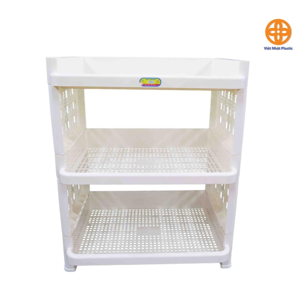 Kệ chén nhựa 3 tầng - Kệ úp chén bát 3 tầng Việt Nhật, Kệ để đồ nhà bếp đa năng