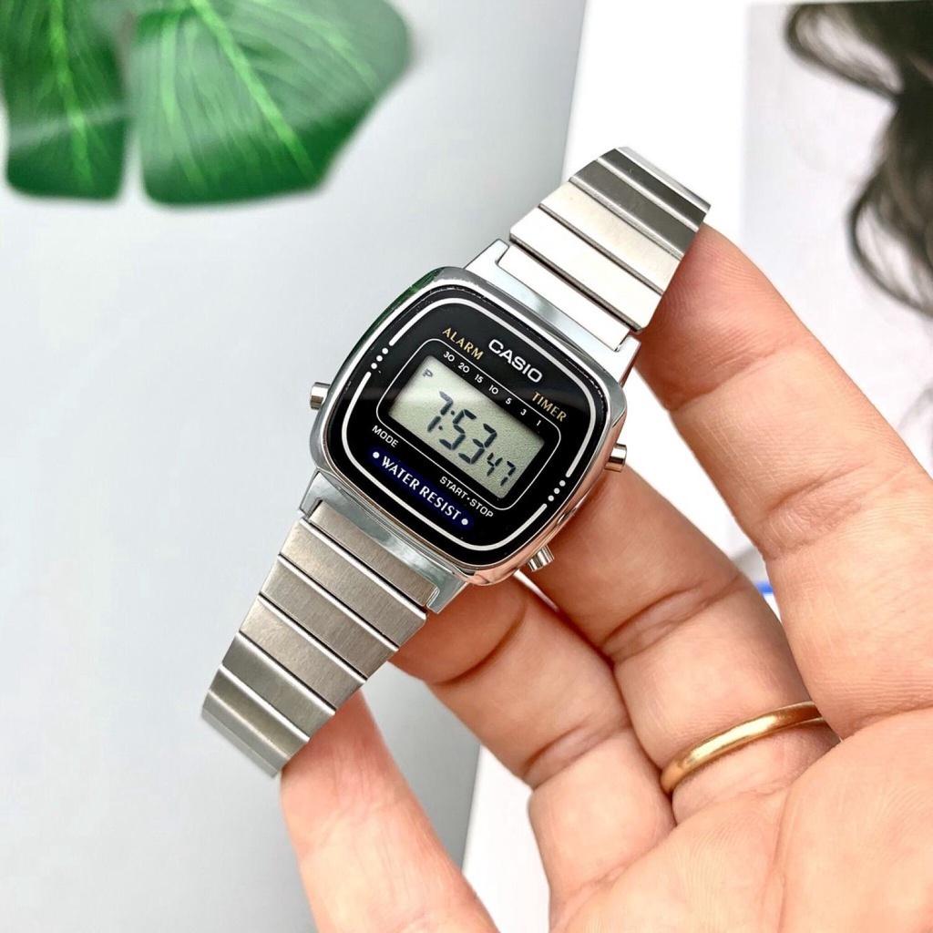 Đồng Hồ Casio Nữ Đồng Hồ Casio Chính Hãng Casio Vintage Huyền Thoại LA670WA - 2D Dây Thép Fullbox.