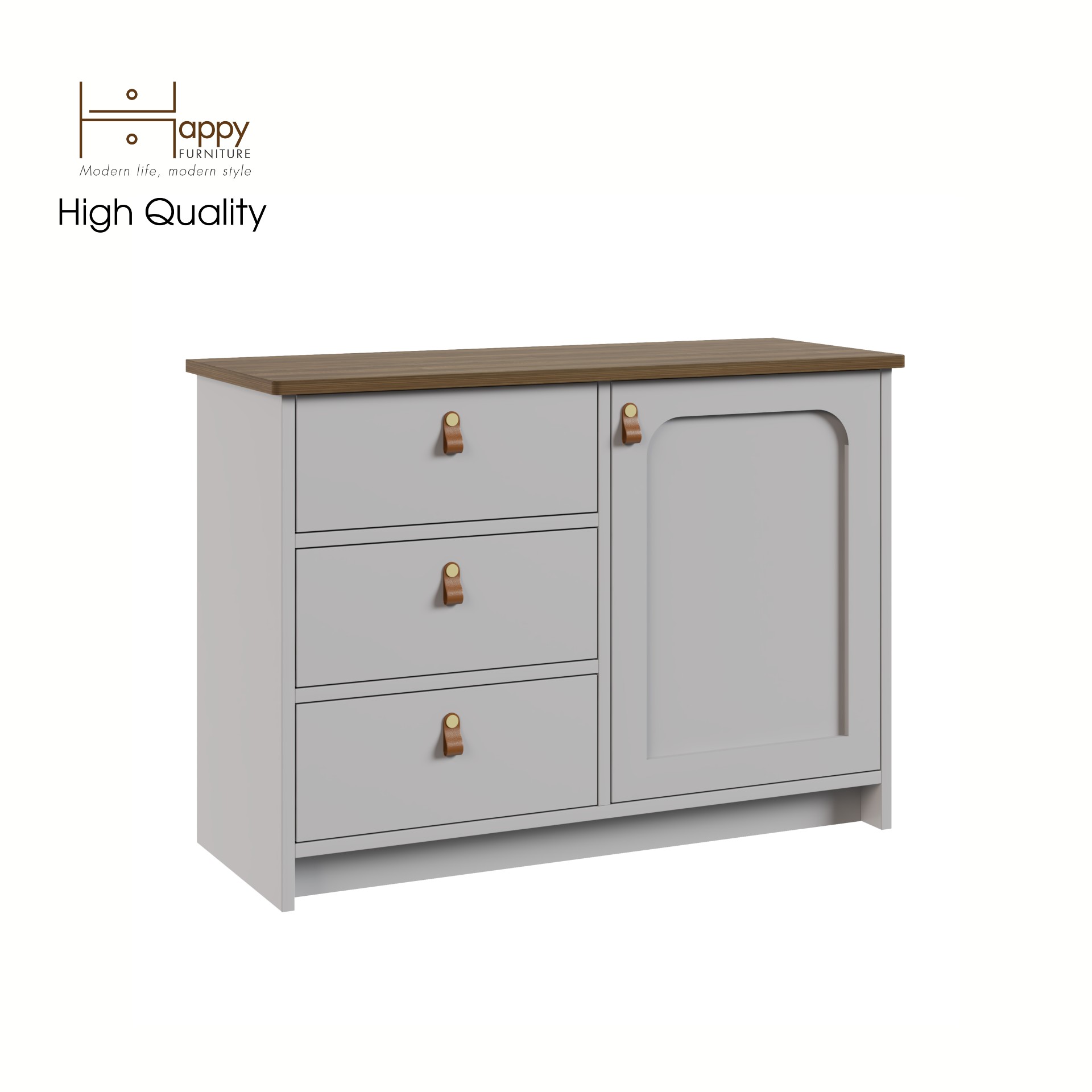 [Happy Home Furniture] NOMIA , Tủ lưu trữ 3 ngăn kéo - 1 cửa mở , 90cm x 35cm x 64cm ( DxRxC), THK_063