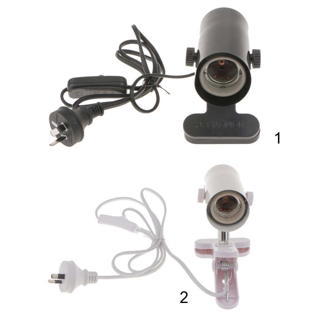 Lovoski Reptile Ceramic Heat Light Bulb Holder Lamp Holder E27 AU Plug Black