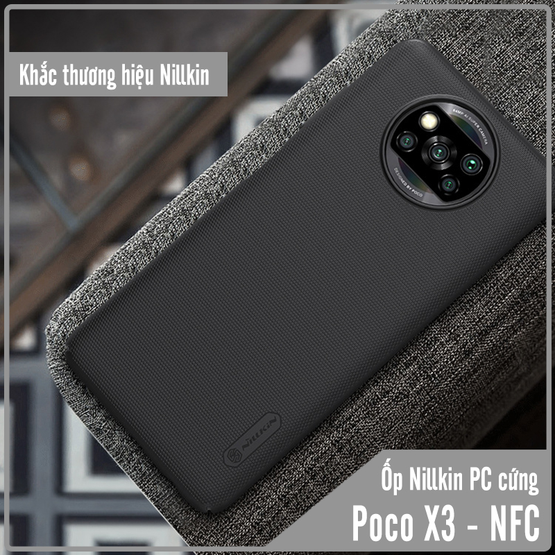 Ốp lưng cho Xiaomi Poco X3 NFC Frosted Shield nhựa PC cứng Nillkin , Vân nhám , chống vân tay - Hàng nhập khẩu